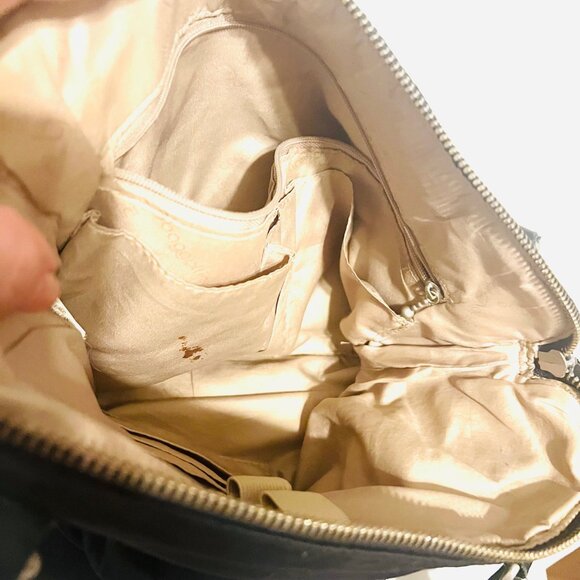 Baggalini Shoulder Tote Bag/purse-Black/Tan-Lightweight-Roomy-Zip up top - Picture 13 of 14